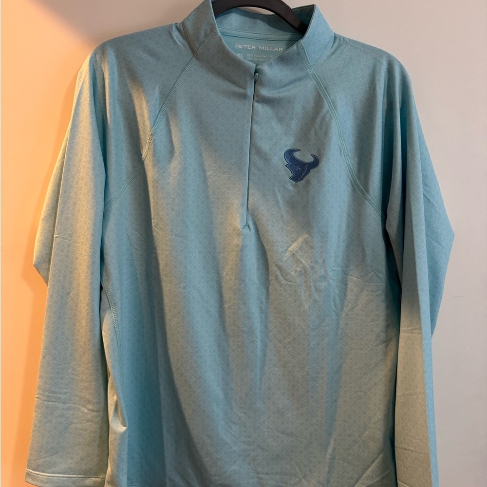 NWT Peter Millar x Houston Texans Aqua Activewear Top